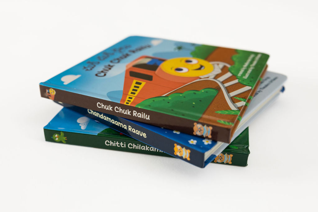 3-in-1 Telugu Nursery Rhyme Board Books Set (3 Board Books)