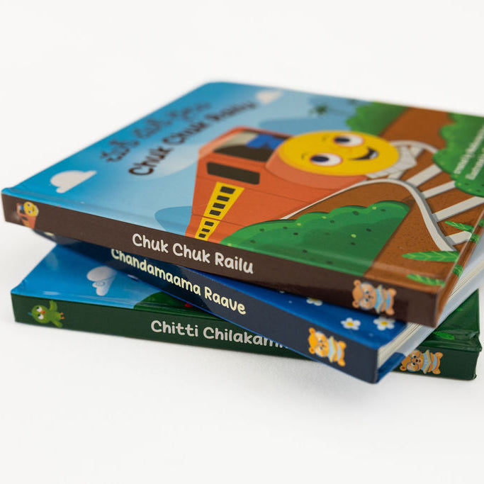 3-in-1 Telugu Nursery Rhyme Board Books Set (3 Board Books)