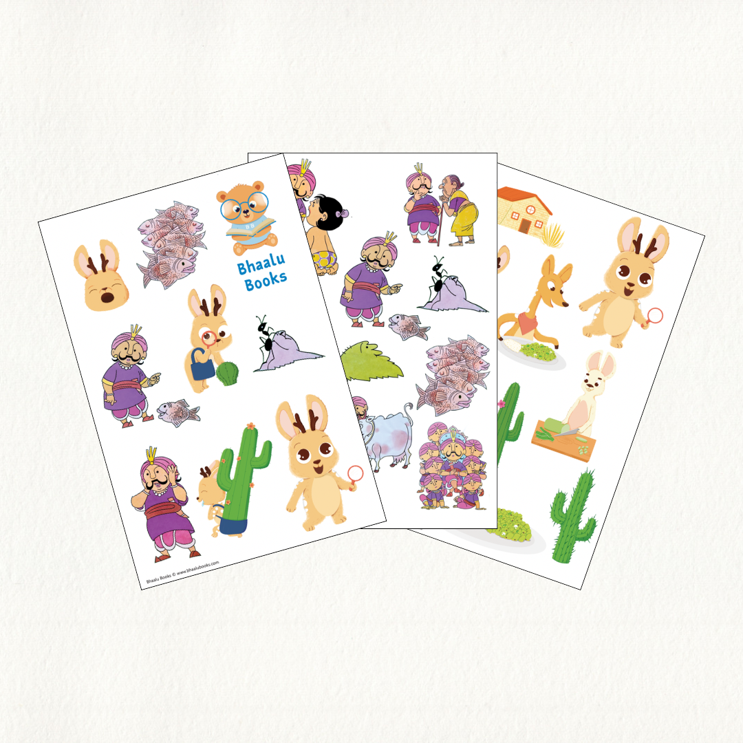 Story Book Sticker Sheets for Kids (3 sheets)