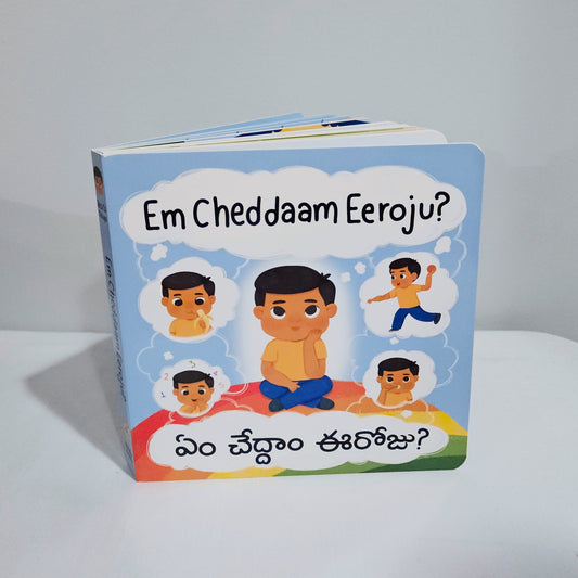 Telugu Action & Play Bundle (1 Board Book, 1 Set of Flashcards, 1 Box of Alphabet Magnets)