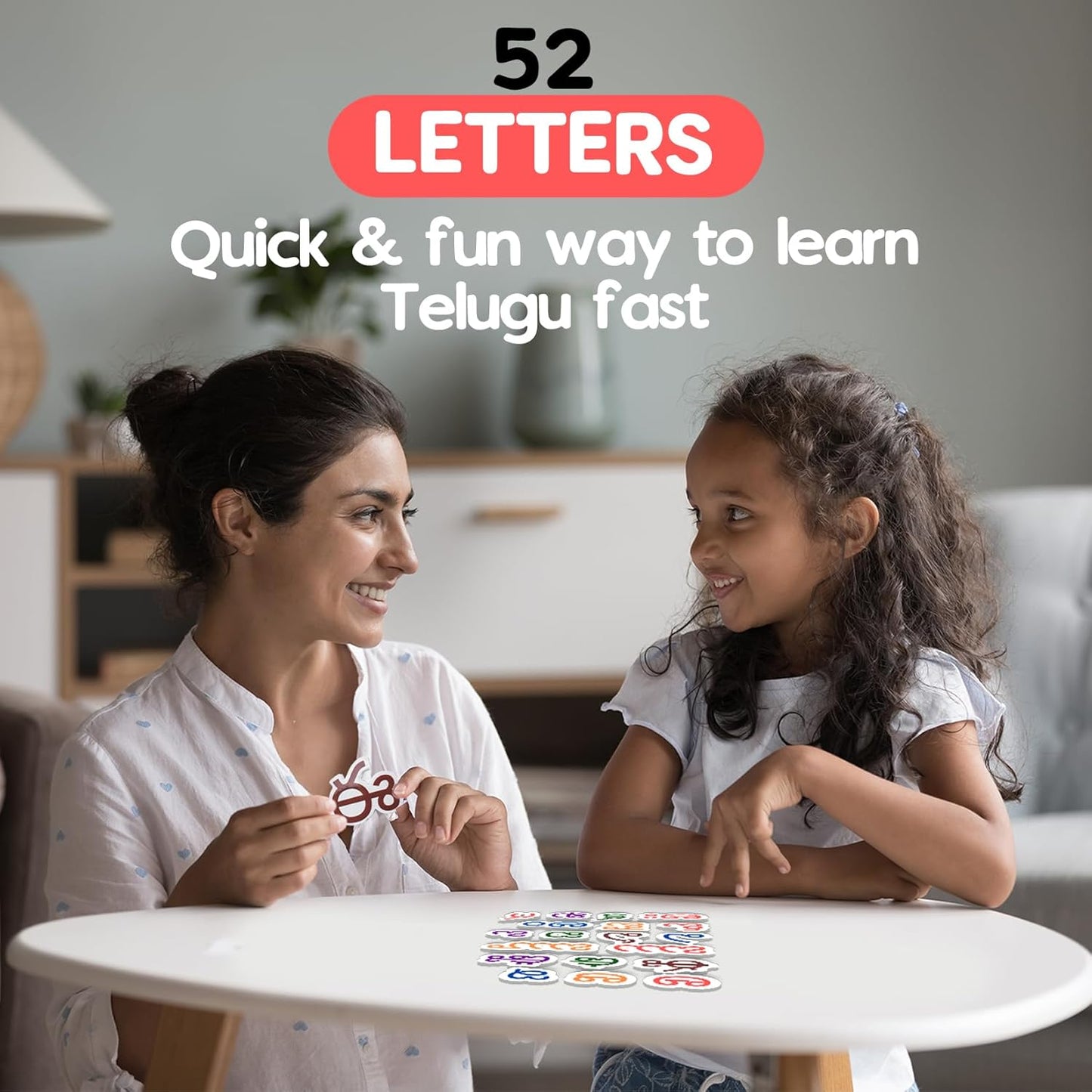 Telugu Alphabet Magnets for Kids (52 Letters)